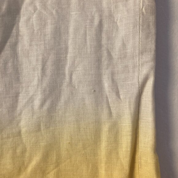 J Crew 100% Linen Pencil Skirt Yellow White Ombre Knee Length Office Summer 8 - Picture 8 of 12